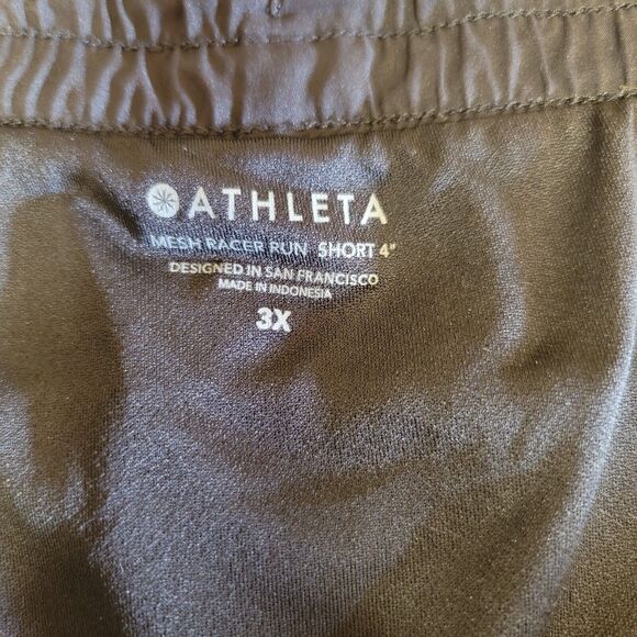 Athleta Mesh Racer Run Short Black 4" Inseam Womens Plus Size 3X - Picture 6 of 7